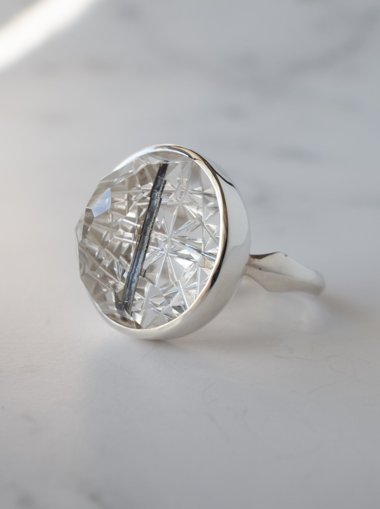 甲州貴石切子 Tourmalinated in Quartz Ring - 3