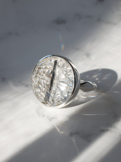 甲州貴石切子 Tourmalinated in Quartz Ring - 3
