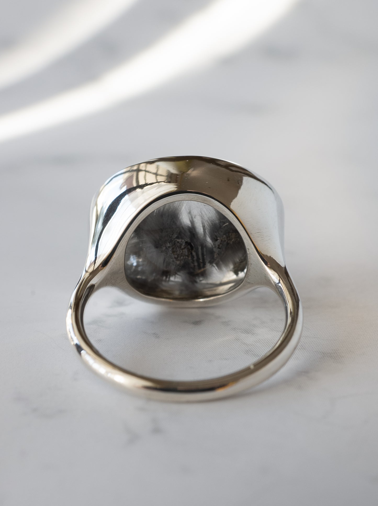 Platinum Rutilated Quartz Ring - 5