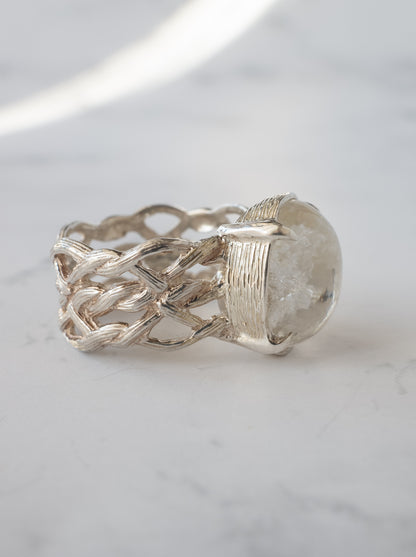 White Garden Quartz ARAN Ring - 6
