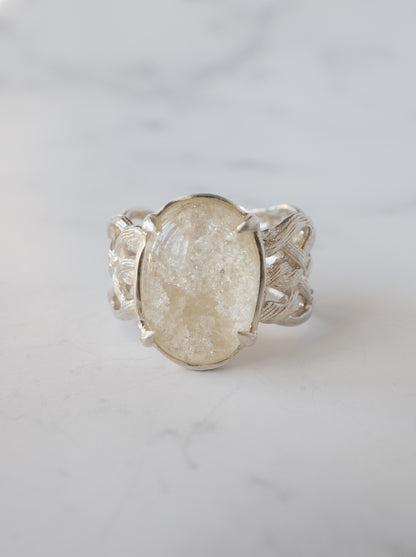 White Garden Quartz ARAN Ring - 7