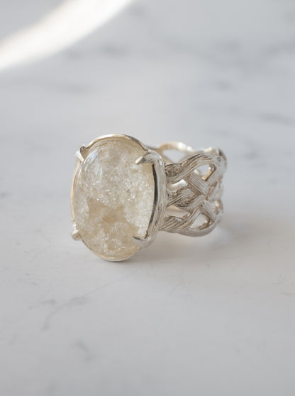 White Garden Quartz ARAN Ring - 7