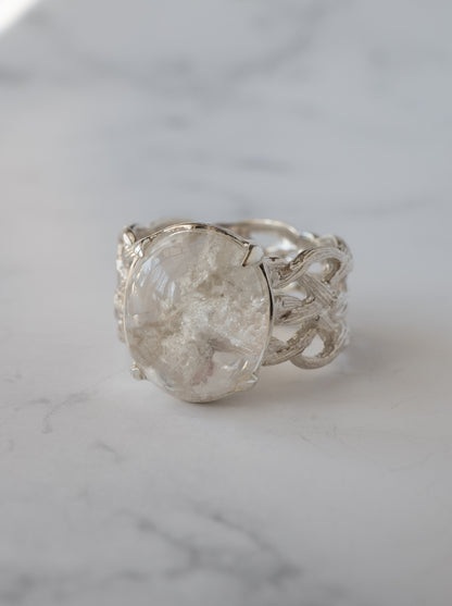 White Garden Quartz ARAN Ring - 8