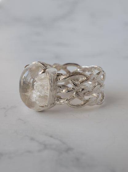 White Garden Quartz ARAN Ring - 8