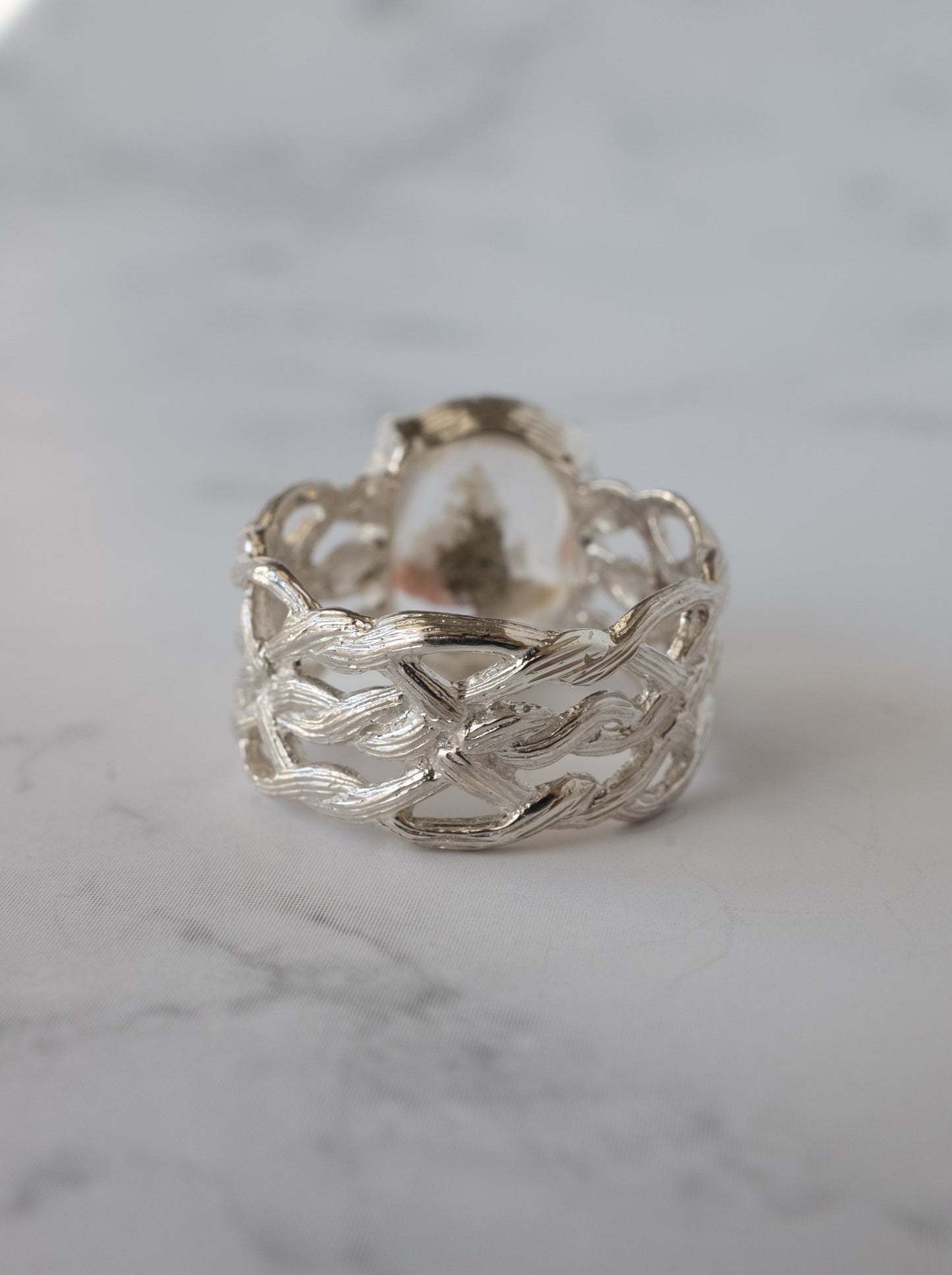 White Garden Quartz ARAN Ring - 8