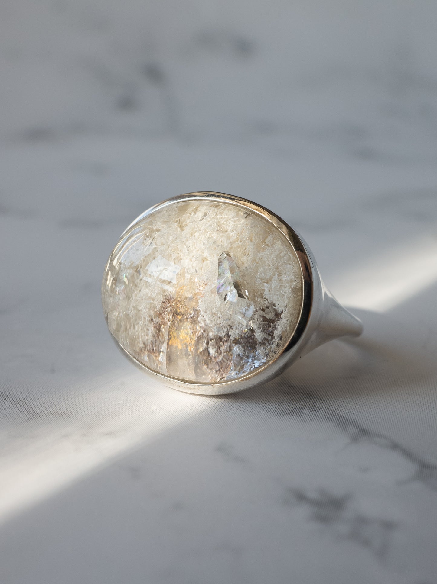 Quartz in White Garden Quartz Ring - 1