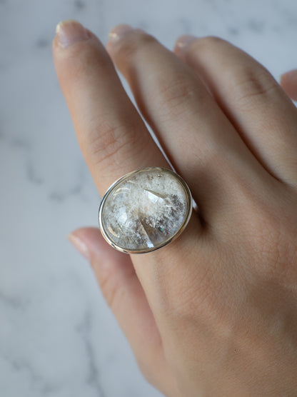 Quartz in White Garden Quartz Ring - 1