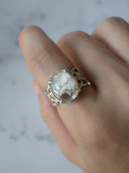 White Garden Quartz ARAN Ring - 6