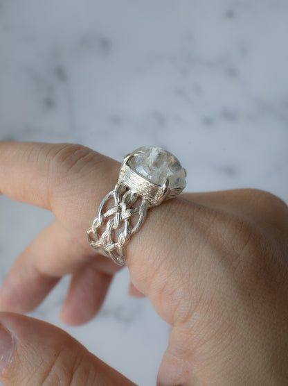 White Garden Quartz ARAN Ring - 6