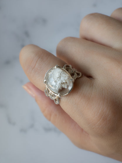 White Garden Quartz ARAN Ring - 6