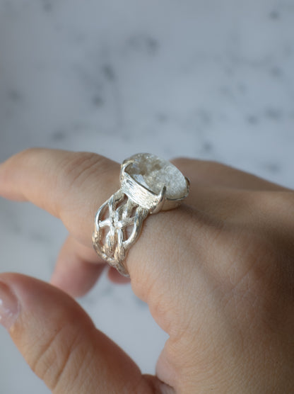White Garden Quartz ARAN Ring - 7