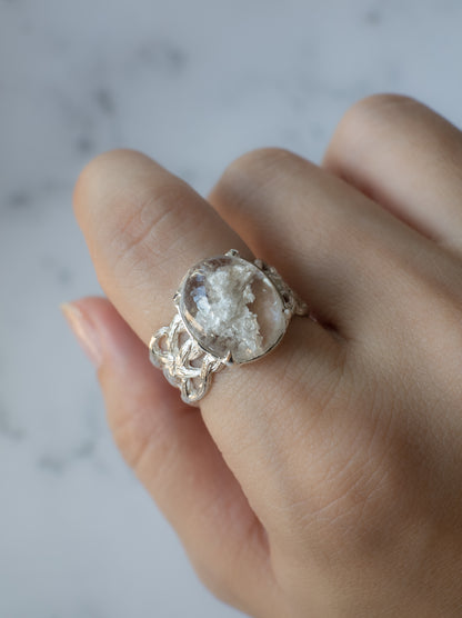 White Garden Quartz ARAN Ring - 8