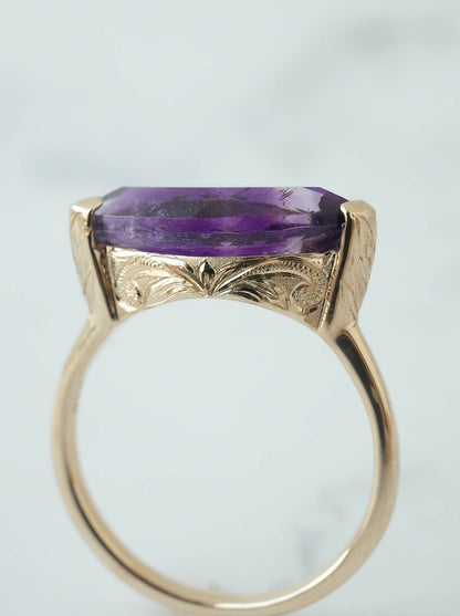 Goethite in Amethyst  Hawaiian Ring