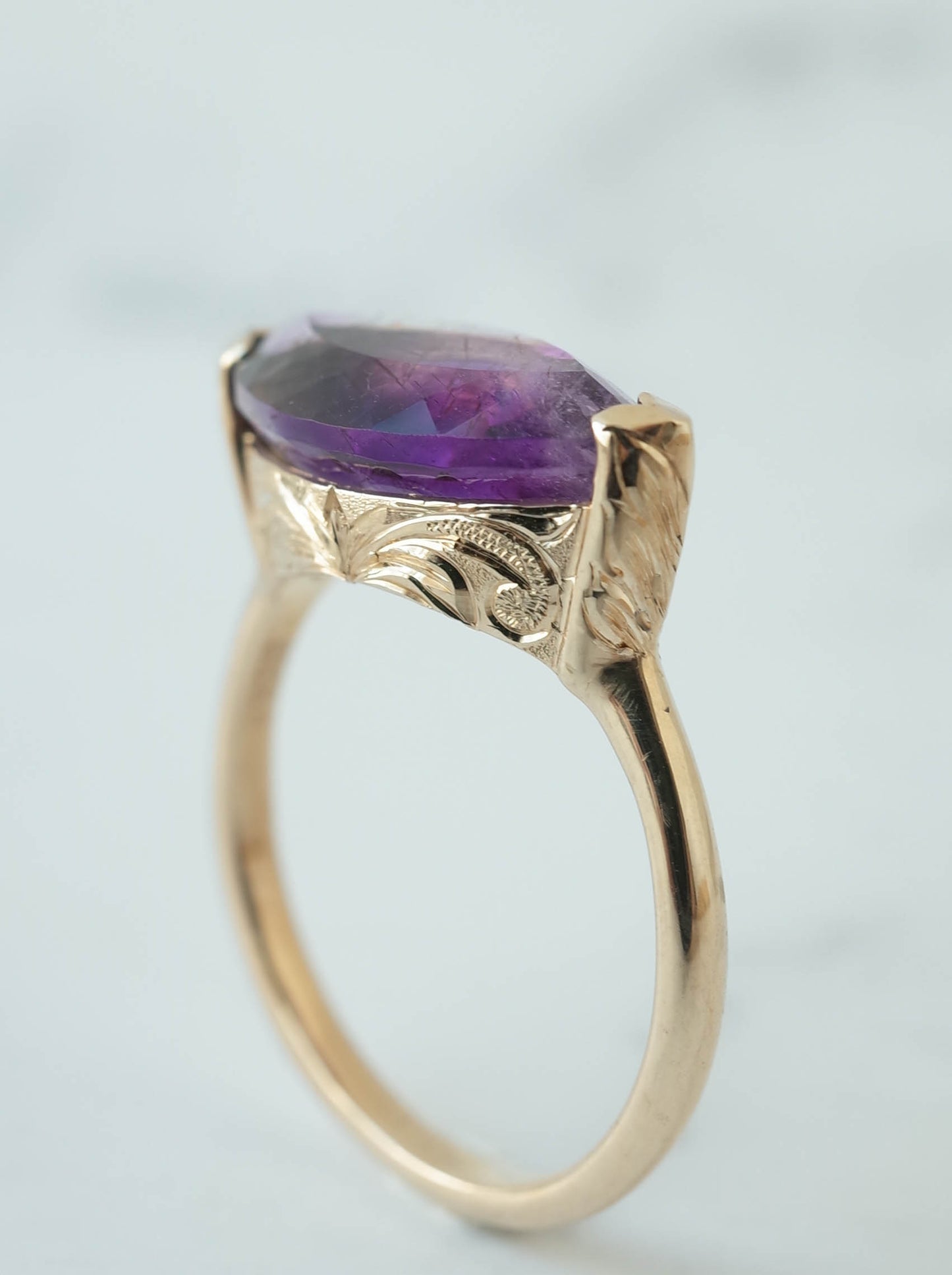Goethite in Amethyst  Hawaiian Ring
