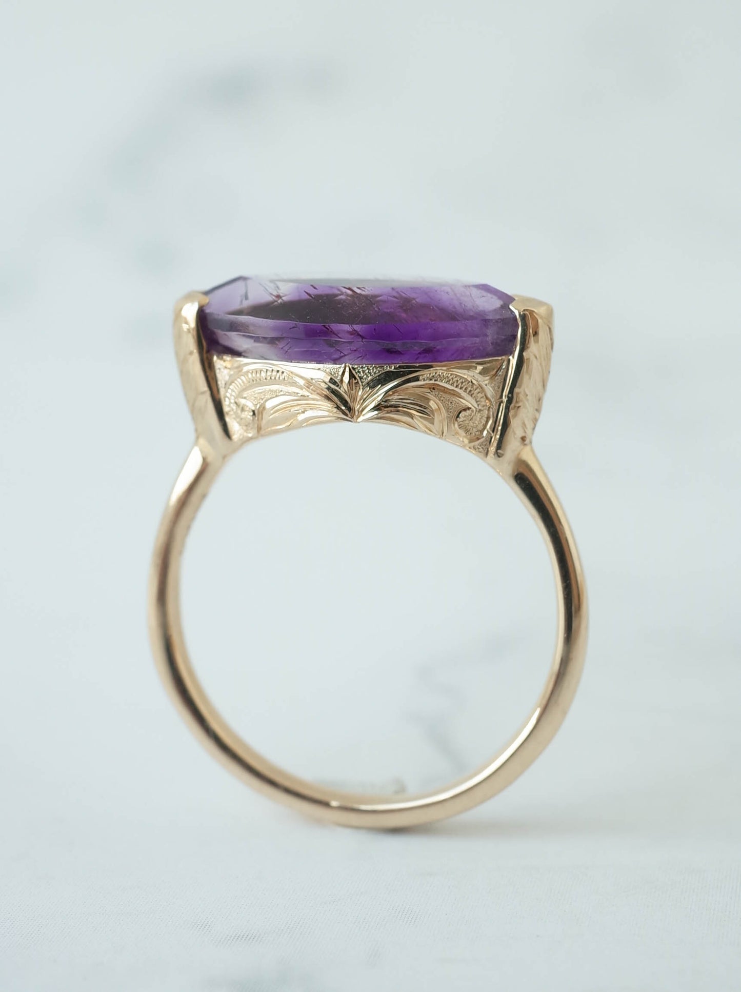 Goethite in Amethyst  Hawaiian Ring