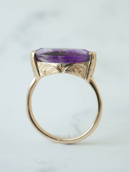 Goethite in Amethyst  Hawaiian Ring