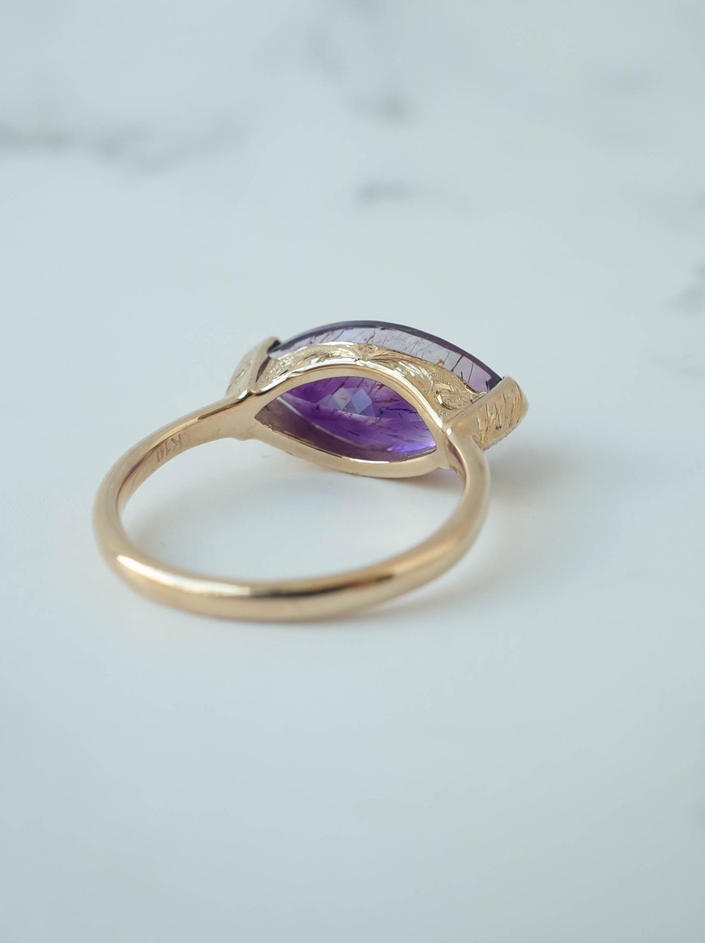 Goethite in Amethyst  Hawaiian Ring