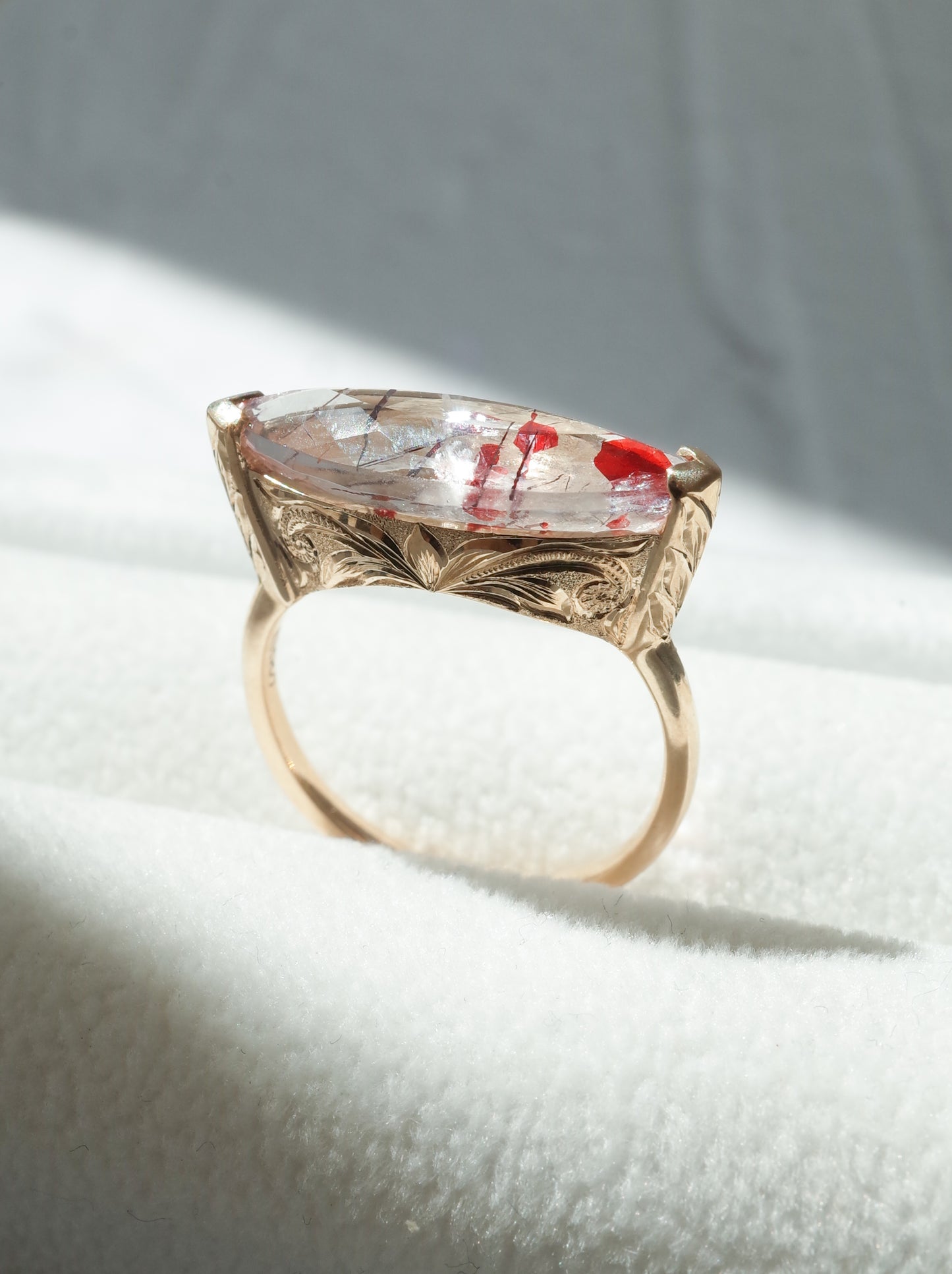 Lepidocrocite in Quartz Hawaiian Ring - 2