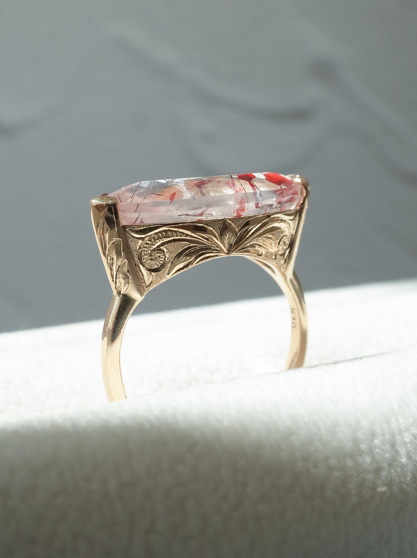 Lepidocrocite in Quartz Hawaiian Ring - 2