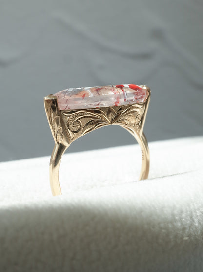 Lepidocrocite in Quartz Hawaiian Ring - 2