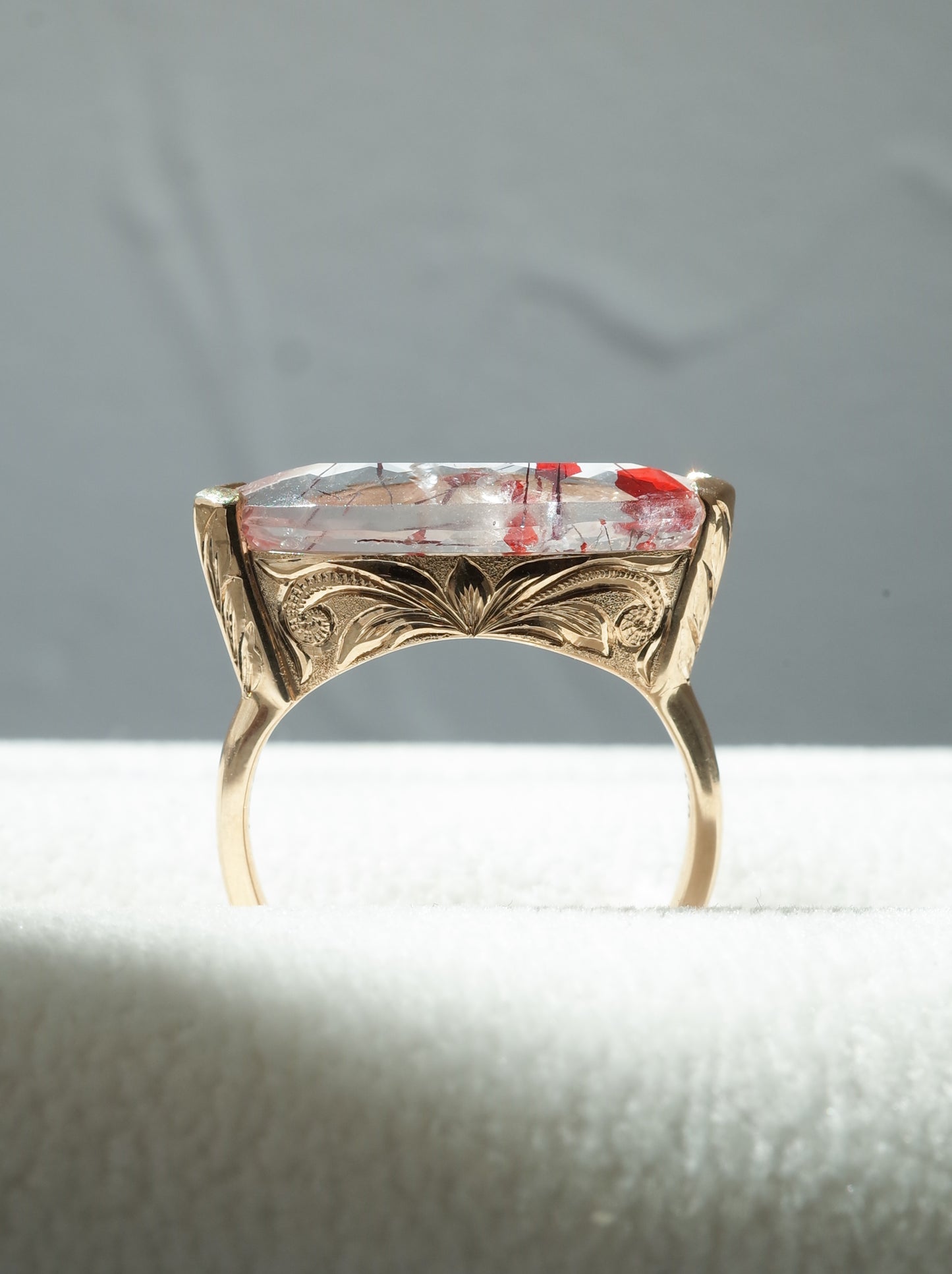 Lepidocrocite in Quartz Hawaiian Ring - 2