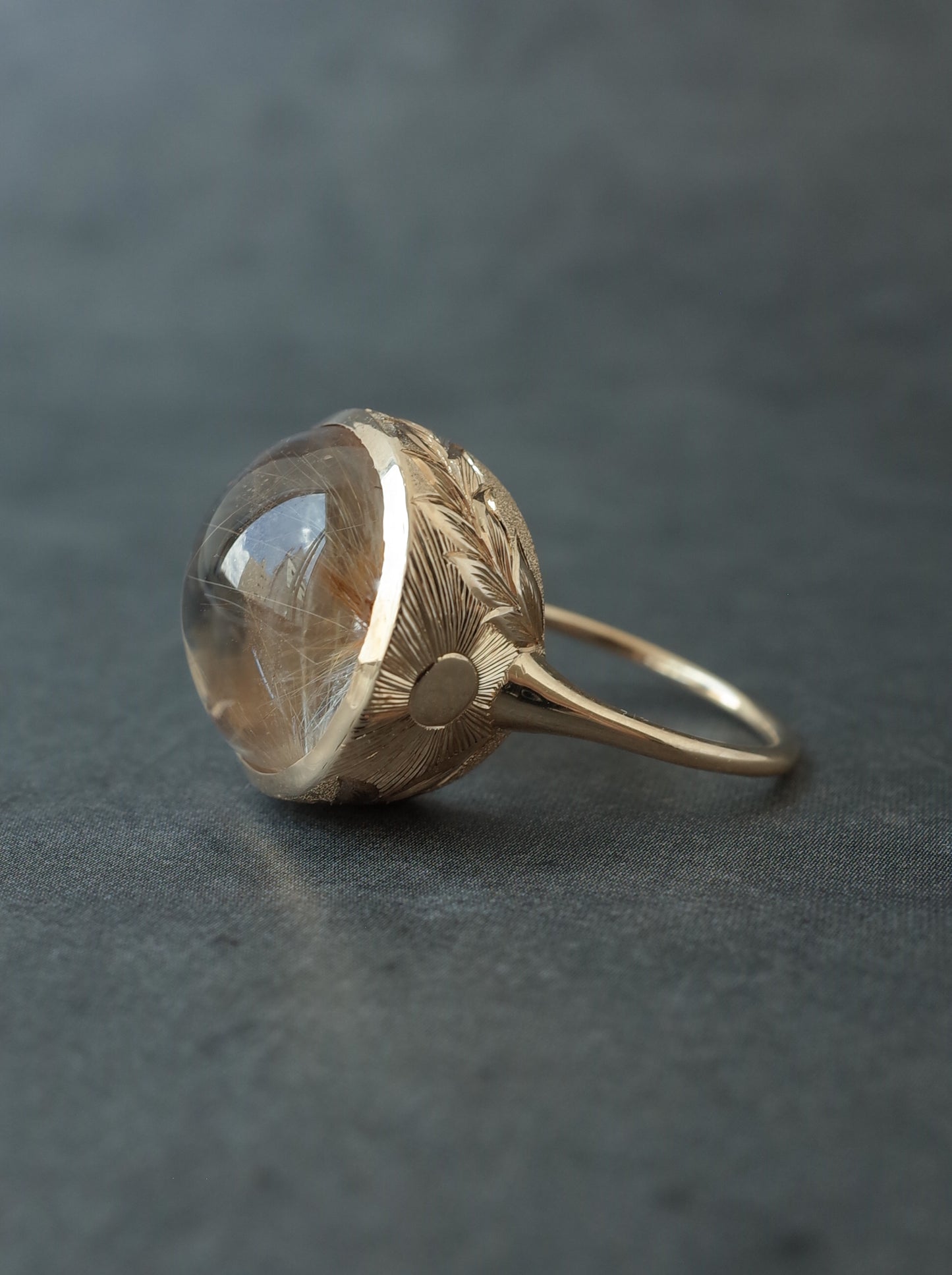 Anatase in Rutilatad Quartz Hawaiian Ring