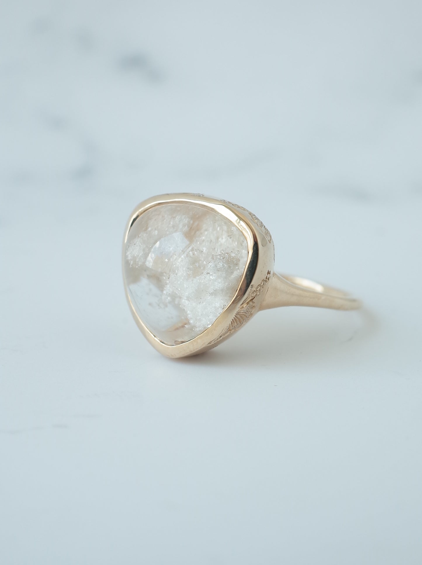 White Garden Quartz Hawaiian Ring - 1