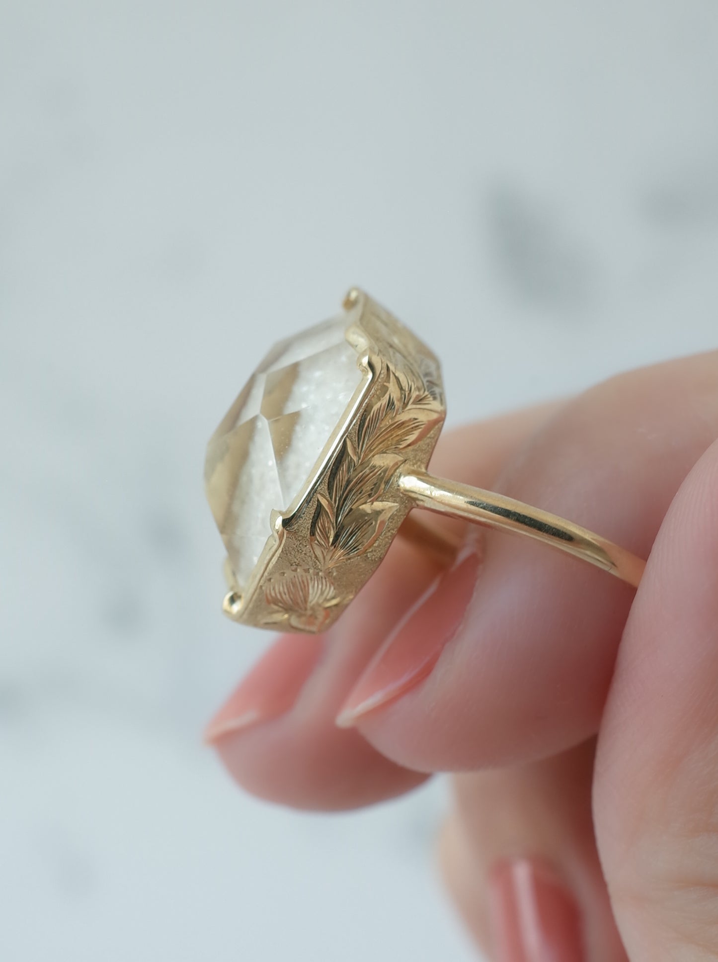 White Garden Quartz Hawaiian Ring - 2