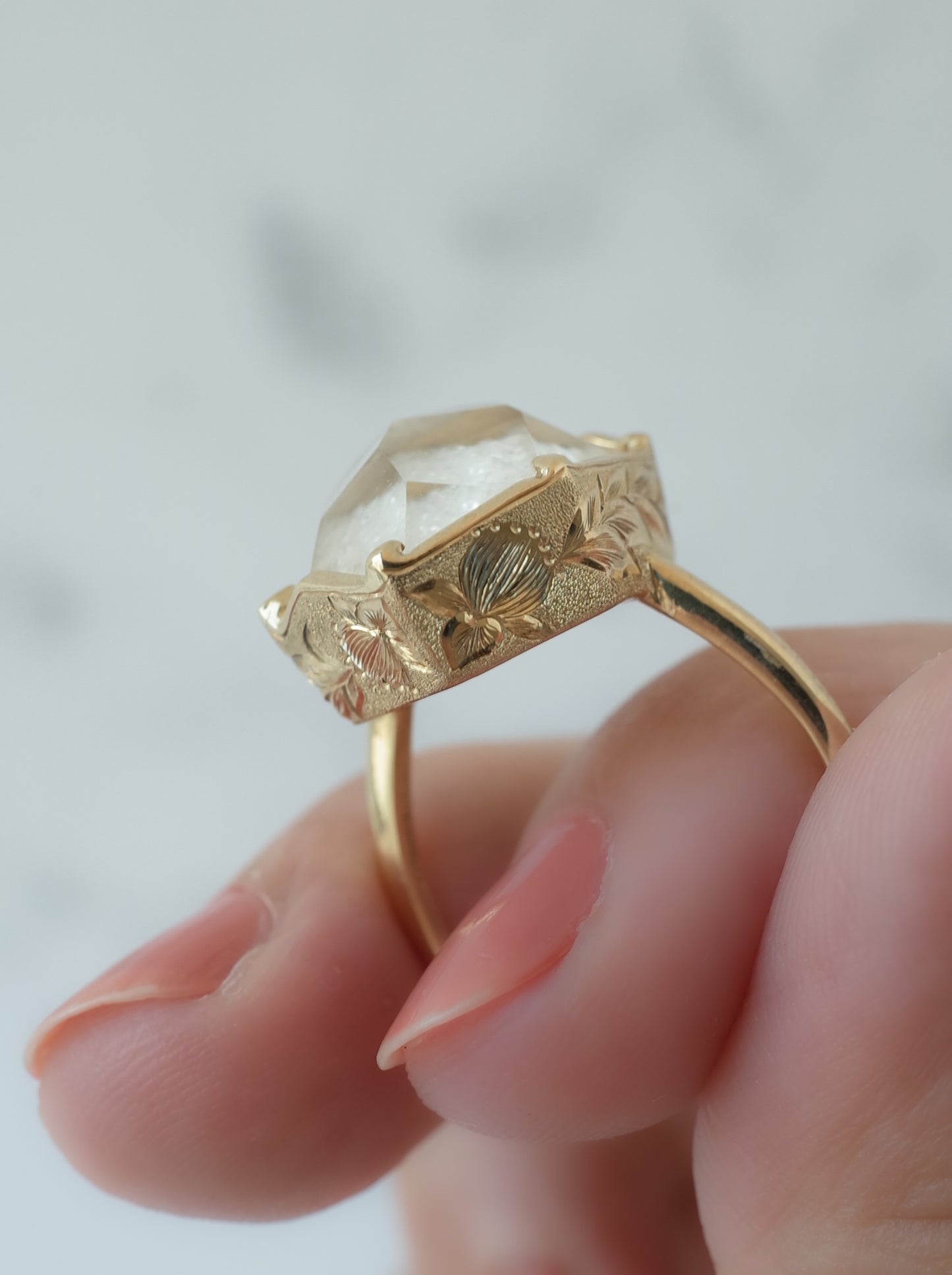 White Garden Quartz Hawaiian Ring - 2