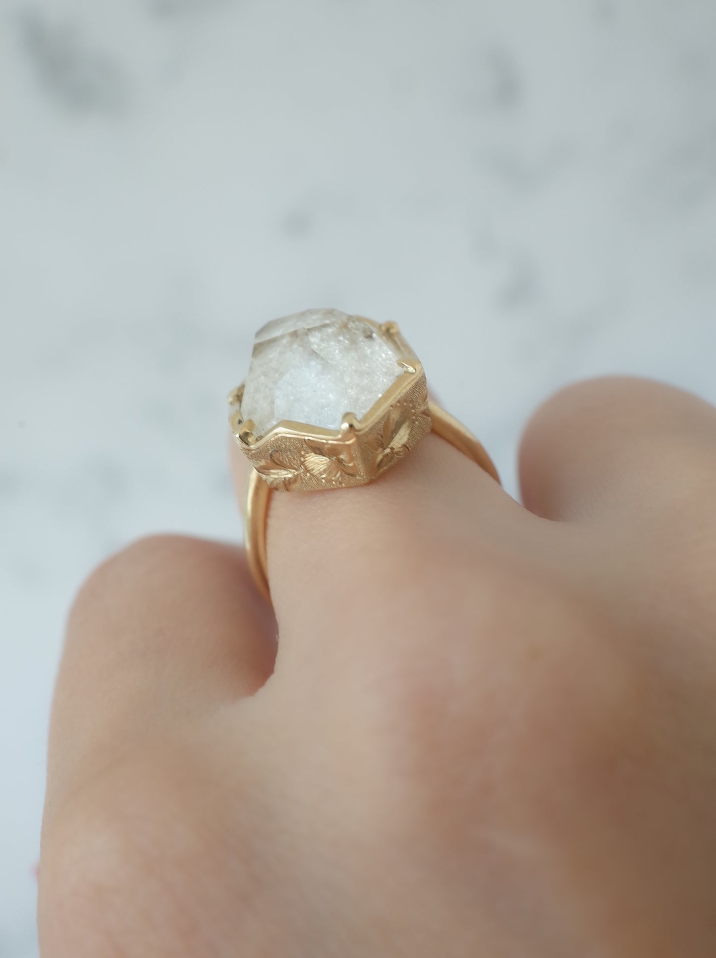 White Garden Quartz Hawaiian Ring - 2