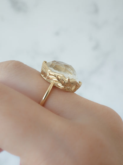 White Garden Quartz Hawaiian Ring - 2