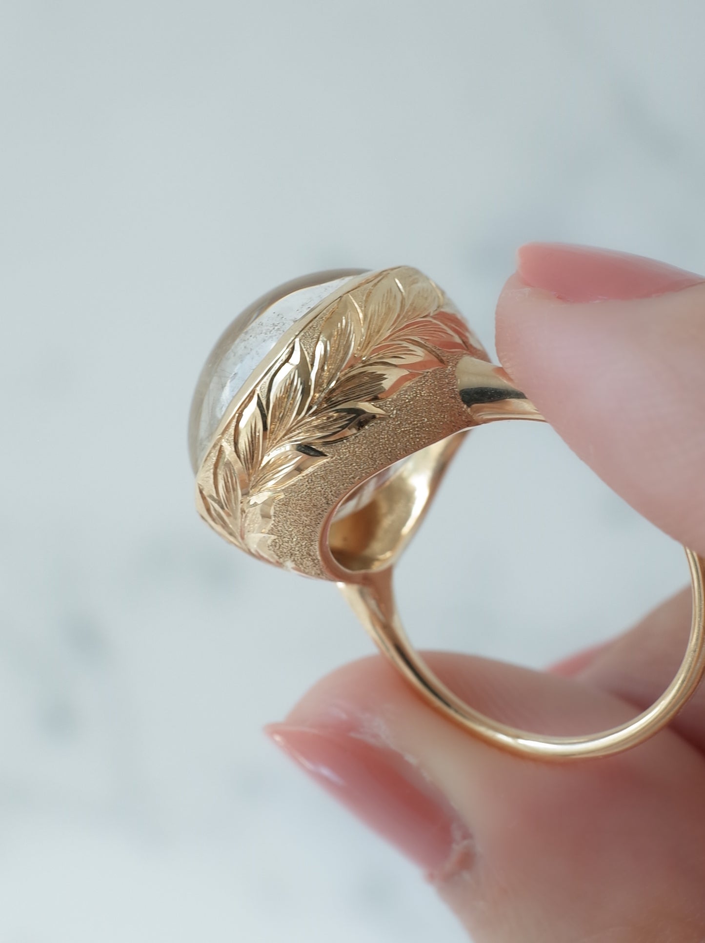 Anatase in Rutilatad Quartz Hawaiian Ring