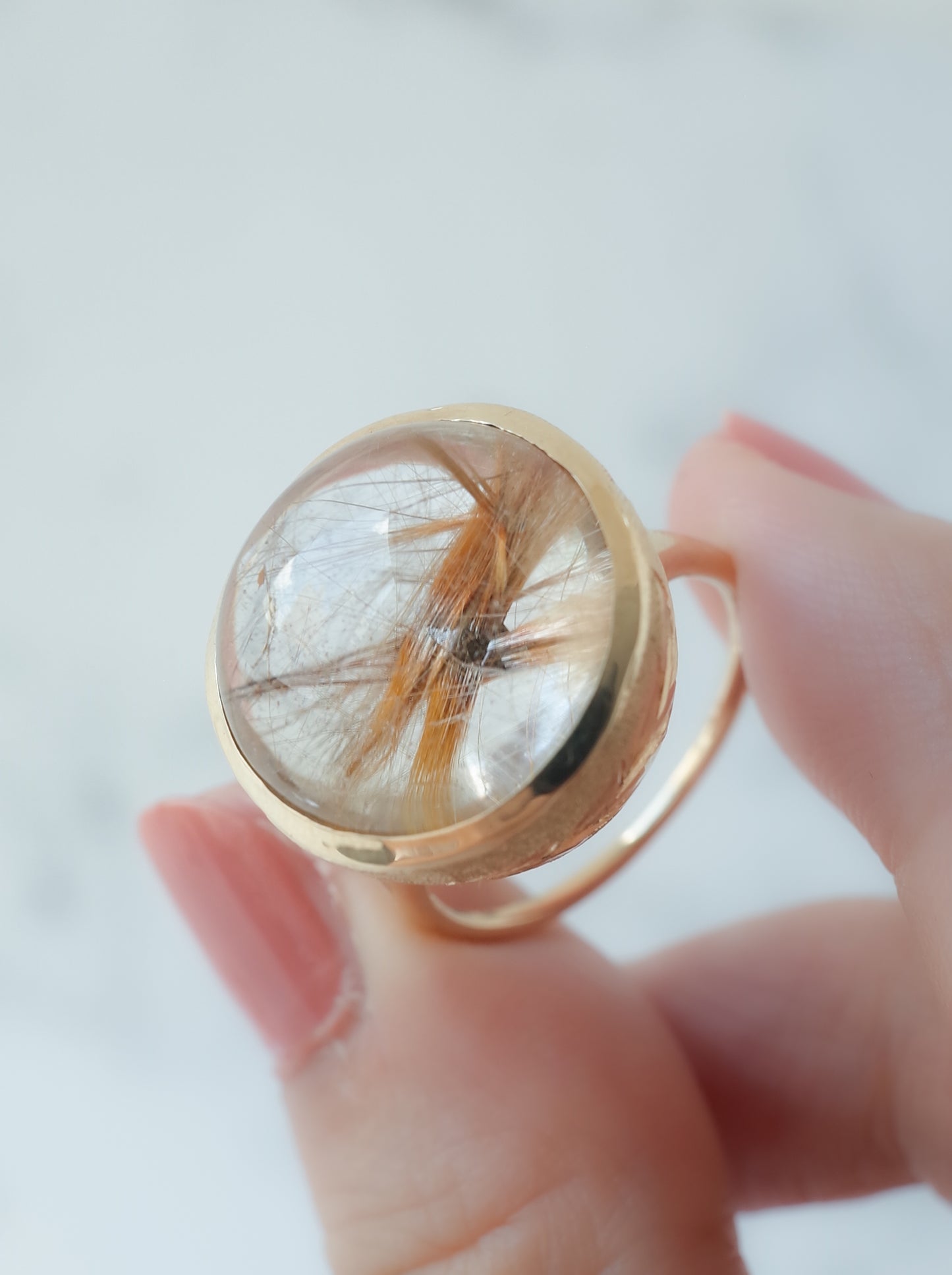 Anatase in Rutilatad Quartz Hawaiian Ring