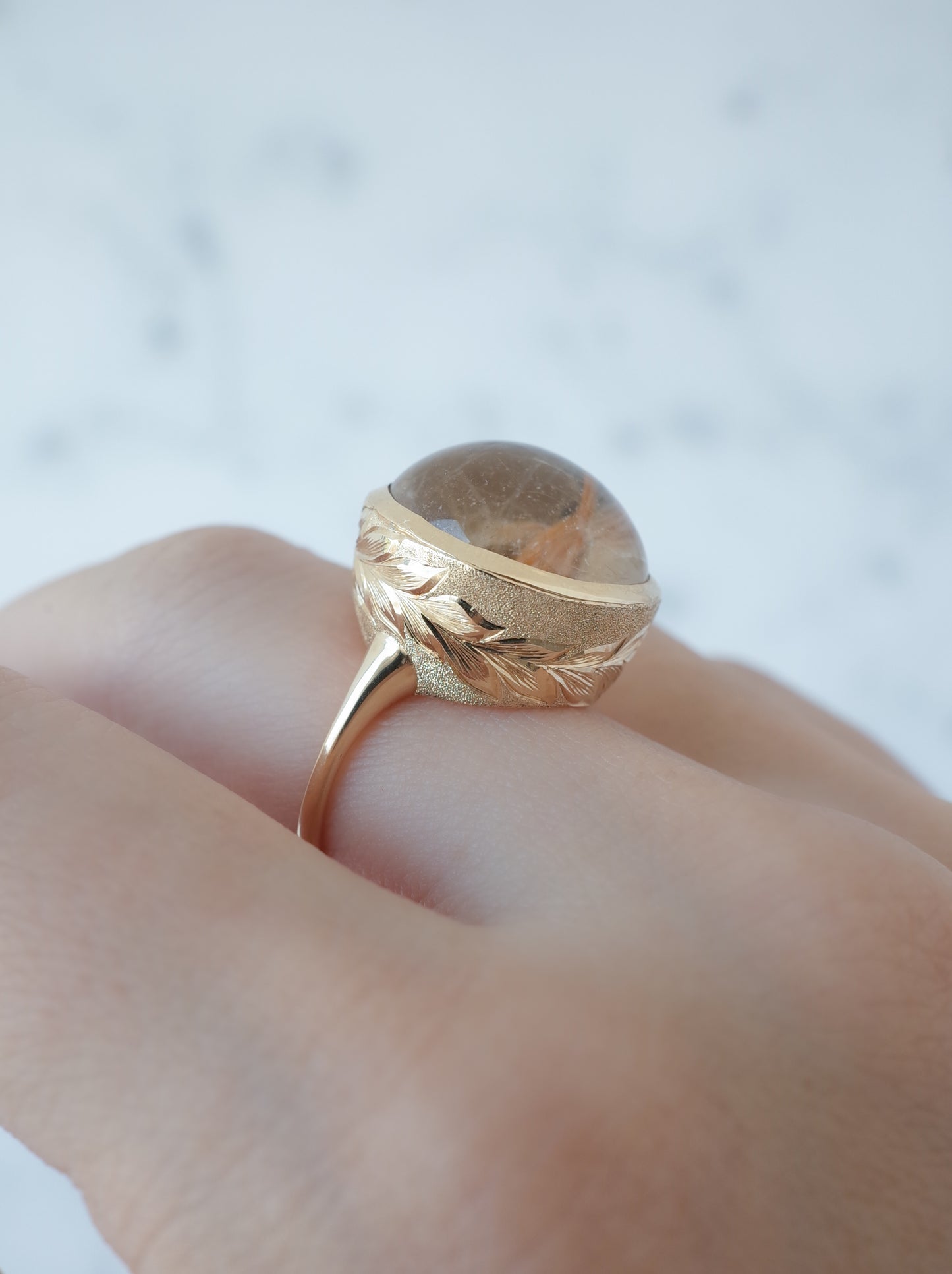 Anatase in Rutilatad Quartz Hawaiian Ring