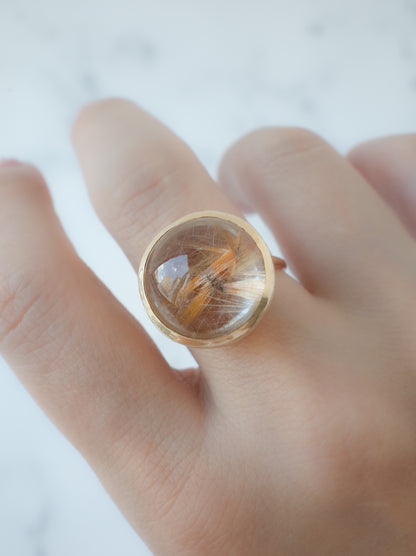 Anatase in Rutilatad Quartz Hawaiian Ring