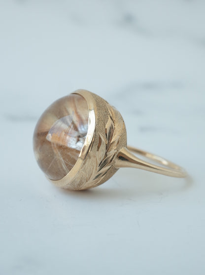 Anatase in Rutilatad Quartz Hawaiian Ring