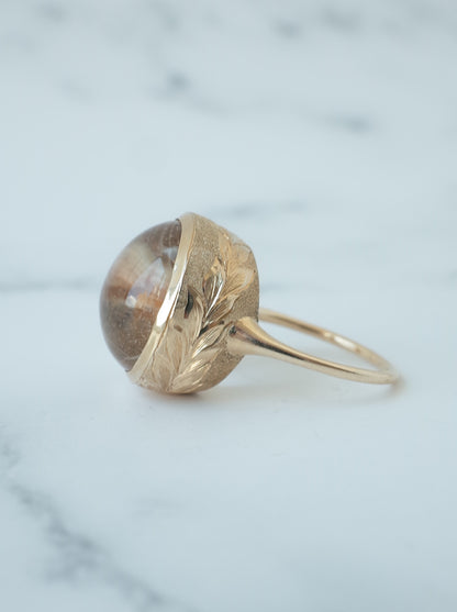 Anatase in Rutilatad Quartz Hawaiian Ring