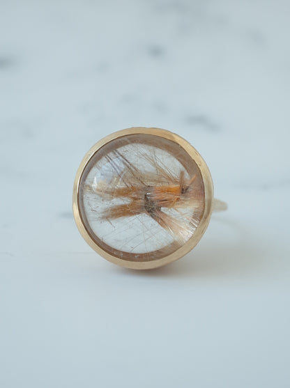 Anatase in Rutilatad Quartz Hawaiian Ring