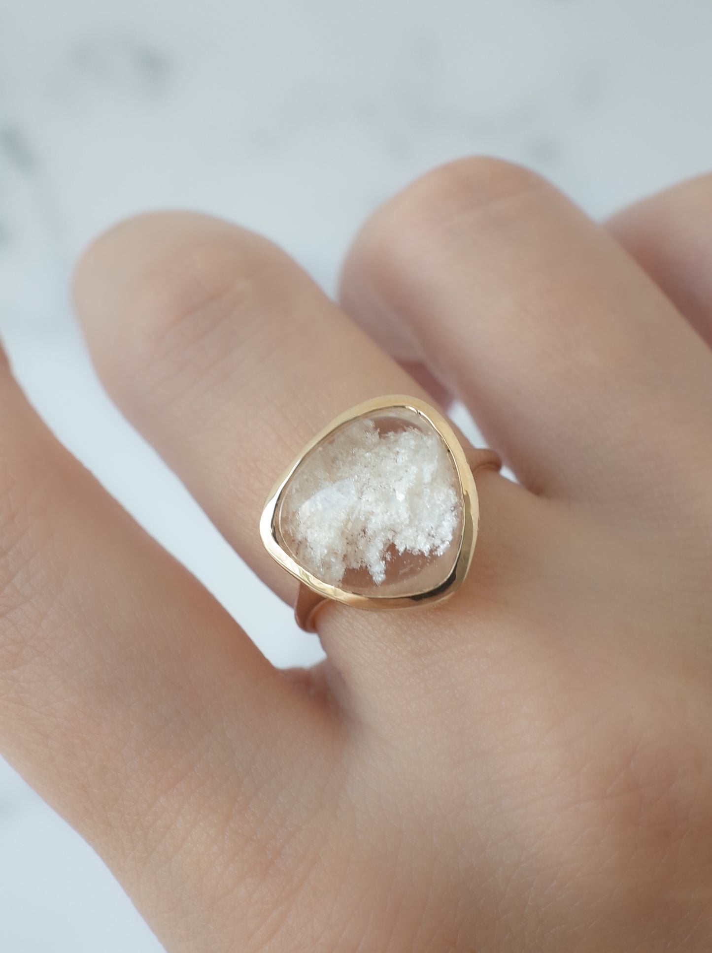 White Garden Quartz Hawaiian Ring - 1
