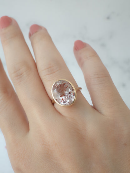 Lepidocrocite in Quartz Hawaiian Ring - 1