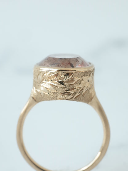 Lepidocrocite in Quartz Hawaiian Ring - 1
