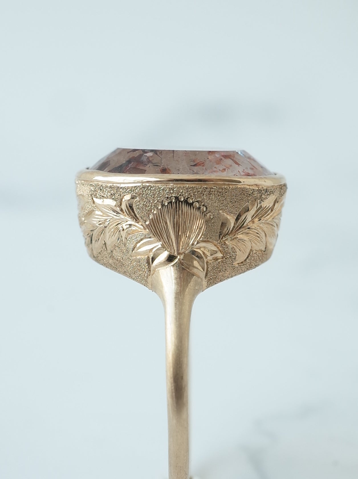 Lepidocrocite in Quartz Hawaiian Ring - 1