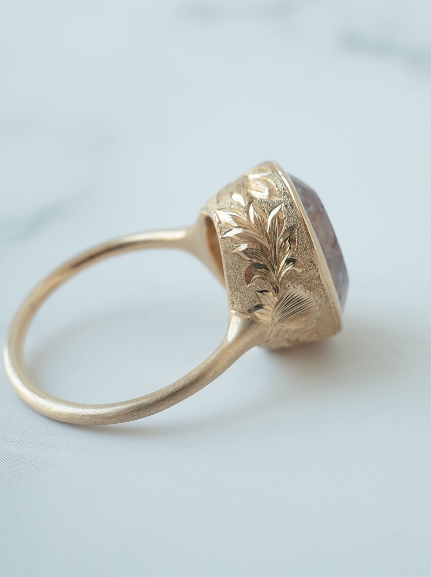 Lepidocrocite in Quartz Hawaiian Ring - 1