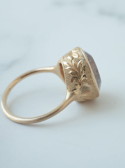 Lepidocrocite in Quartz Hawaiian Ring - 1