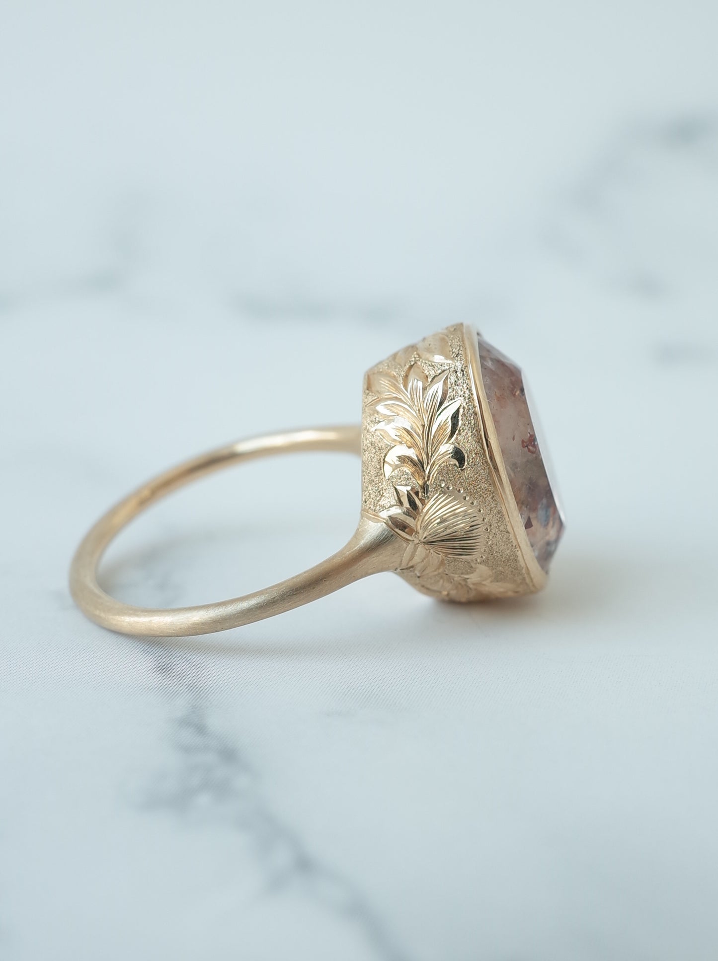 Lepidocrocite in Quartz Hawaiian Ring - 1