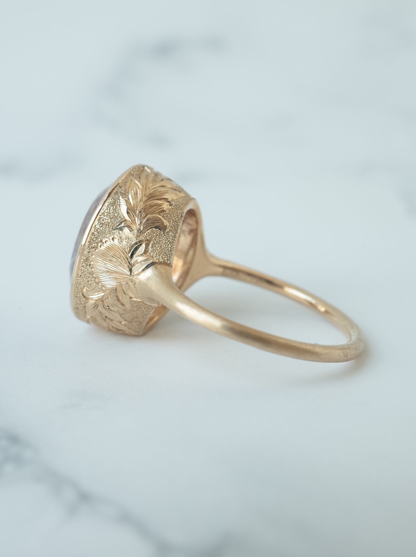 Lepidocrocite in Quartz Hawaiian Ring - 1