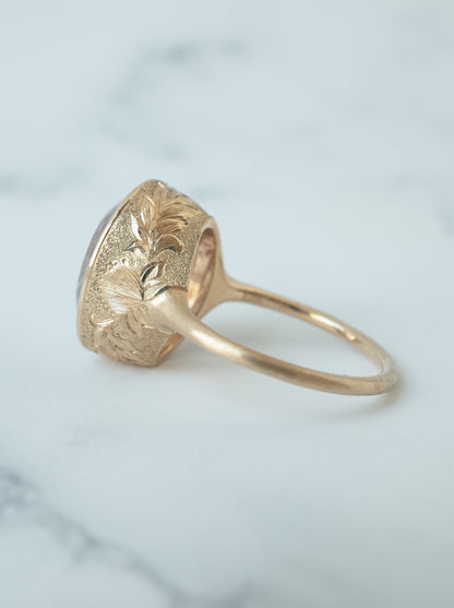 Lepidocrocite in Quartz Hawaiian Ring - 1