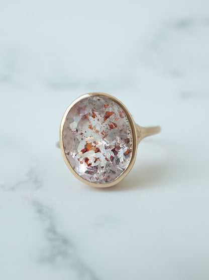 Lepidocrocite in Quartz Hawaiian Ring - 1