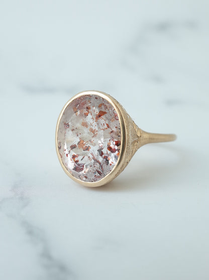 Lepidocrocite in Quartz Hawaiian Ring - 1