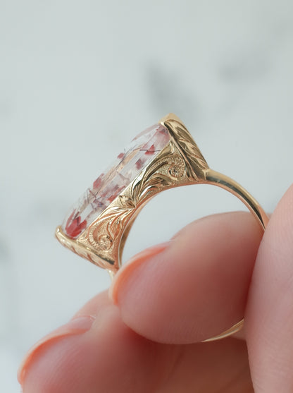 Lepidocrocite in Quartz Hawaiian Ring - 2